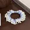 Máscara Facial de Renda com Babados Estilo Coreano Macia e Confortável de Seda Gelada Pequeno Scrunchie Acessório de Cabelo Simples e Moderno para Rabo de Cavalo Modelo Novo