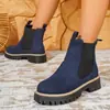 Botines Chelsea multicolores más vendidos con diseño elástico, suela gruesa, que aumentan la altura, botas de trabajo casuales para mujer