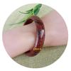 Pulsera de jade de seda dorada de mineral en bruto, pulsera de jade de piedra de sangre de pollo de color brillante con rayas regulares, pulsera de jade de arce rojo