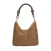 Bolso Tejido de Gran Capacidad para Mujer 2025 Nuevo Verano Vacaciones en la Playa Bolso de Paja Versátil Ropa de Trabajo Bolso Tote de Hombro