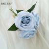 Rosas de mano flores artificiales 3 rosas búlgaras boda boda flores falsas decoración decoración de mesa comercio exterior