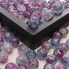 Cuentas de jade de vidrio roto y dorado de 10 mm, cuentas de palomitas de maíz doradas, hechas a mano, para pulseras y collares, venta al por mayor