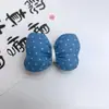 Laço Azul Denim Algodão Preenchido Feito à Mão Material DIY Decoração de Roupas de Bebê Bolsa Acessórios Capa de Celular Joias