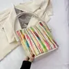 Bolso Cubo Casual de Lona Estilo Coreano de Nicho para Mujer Moda Nueva Primavera 2026 Color Bloqueado Bolso de Hombro para Debajo del Brazo