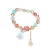 Nueva Pulsera Dulce Sanrio Ice-Through Regalo Transmisión en Vivo Abalorio Degradado Dibujos Animados Bicolor Pulsera de Cristal para Mujer
