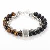 Suministro Transfronterizo Moda Estilo Punk Pulsera Combinación Cadena Piedra Escarchada Aleación Geométrica Hebilla OT Accesorios de Pulsera para Hombre