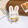 Colgante de muñeca de conejito lindo de peluche de dibujos animados, conejito suave y adorable de cuerpo entero original, juguete accesorio de bolso con encanto femenino
