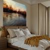 Tapeçaria Padrão Lago Pintura Retrô Clássica Tapeçaria de Paisagem Natural Pendurada na Parede da Sala de Estar e Quarto Tapeçaria Decorativa de Fundo