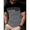 Camiseta Masculina Europeia e Americana Transfronteiriça 2026 Estampa Digital 3D Manga Curta Padrão de Moda Masculina Camiseta de Manga Curta