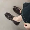 Zapatos Planos de Piel de Oveja Cómodos para el Trayecto Diario con Lazo Redondos 2026 Otoño Sueltos Punta Redonda Grande Piel Genuina Corte Profundo para Mujer