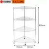 Estantería de Esquina Multi-Nivel Kawai para Almacenamiento en Cocina, Estante de Malla de Alambre Cromado en Forma de Abanico, Estante Metálico para Almacenamiento de Utensilios de Cocina en Esquina