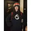 Sudadera con Capucha de Diseño Estilo Coreano con Estampado Interesante para Mujer en Otoño e Invierno Aspecto Holgado Adelgazante Forro Polar Engrosado Versátil Tops de Pareja