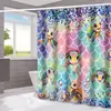 Cortina de ducha serie tortuga transfronteriza para baño del hogar, cortina de ducha divisoria para separación de zonas húmedas y secas, cortina de ducha impermeable con impresión digital