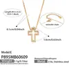 Cadena de Acero Inoxidable Chapada en Oro con Forma de Y, Cadena de Cuentas de Zirconia, Cruz Hueca, Collar Multiestilo, Joyería Francesa de Lujo Ligero para Mujeres