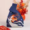 Bolsa Tejida Festival de Mediados de Otoño Bolsa de Regalo para Pastel de Luna Bolsa de Regalo Festivo Bolsa de Regalo para Empresa Se Puede Imprimir Logo Venta Directa de Fábrica