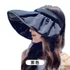Sombrero de Concha Sombrero de Pescador Sombrero de Sol de Verano para Mujer Protección Solar Anti-UV con Parte Superior Vacía Sombrero de Sol con Ala Ancha Protector Solar para la Cara Sombrero de Exterior