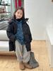 DOG Ropa Infantil Chaqueta de Plumas Chaqueta de Plumas Estilo Western para Niñas 2024 Nueva Chaqueta de Invierno para Salir 85 Terciopelo