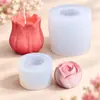Molde de Silicone para Velas DIY e Aromaterapia em Formato de Tulipa e Rosa Realistas 3D