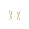 Pendientes Jufeng S925 con la letra X en plata de ley, nuevos y sencillos pendientes de cruz con diamantes y personalidad a la moda.
