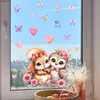 Variedad de Pegatinas para Ventanas de Animales Lindos de Dibujos Animados para Puertas de Cristal y Ventanas, Pegatinas de Cristal de Adhesión Estática con Visibilidad de Doble Cara