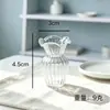 Mini jarrón de cristal con rayas verticales para florero pequeño, tamaño pequeño, jarrón de cristal transparente con flor de cristal hecha a mano, decoración de escritorio, venta al por mayor