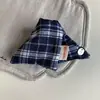Grampo de Cabelo Triângulo Azul Denim com Bolinhas e Xadrez Versátil Azul Marinho Coreano Grampo de Cabelo de Alta Qualidade Acessórios de Cabelo Femininos