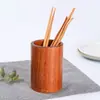 Soporte de Palillos de Madera Maciza Creativo Portapalillos Doméstico Restaurante Portapalillos de Madera con Drenaje Soporte para Firmas de Oficina Portaplumas Impresión de LOGOTIPO