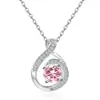 Plata de Ley S925 Transfronteriza Europea y Americana Amazon Nueva Moda Versátil Colgante Gota de Agua Doce Piedras de Nacimiento Collar Sencillo