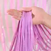 Decoração de fita com franjas arco-íris para festas de aniversário, fundo de casamento, cortina de porta, decoração de feriado, cortina de seda de chuva macaron