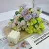 Ramo de Flores Artificiales de Hortensia y Clavel de 5 Ramas Decoración para Gabinete de Vino en Casa Decoración para Arreglo de Boda Venta al por Mayor