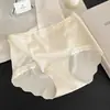 Pantaletas de Encaje Antibacteriano sin Costuras de Seda Helada de 10A para Mujer, Pantaletas Transpirables de Algodón Puro Extendido que se Ajustan a la Cadera sin Costuras para Mujer