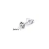 Brincos de Aço Titânio com Cravação de Diamantes Huizi Clássicos de Quatro Garras para Furos de Orelha Brincos INS Minimalistas para Usar