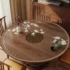 Nuevo mantel protector de mesa lavable impermeable y a prueba de aceite de vidrio suave de PVC estilo chino con mantel estampado hueco