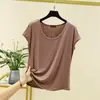 Camiseta sin mangas de modal para mujer, primavera y verano, fina, para llevar debajo, cuello redondo, holgada, talla grande, color liso, top con efecto adelgazante