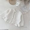 Chaqueta de estilo coreano para primavera y otoño para niños y niñas, ropa para bebés, cárdigan corto de color sólido suave, chaqueta para niños