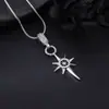 Collar con Colgante de Estrella de Ocho Puntas Incrustada de Diamantes para Hombre, Diseño Moderno y Versátil, Accesorios de Personalidad de Nicho al por Mayor