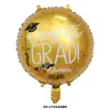 Balão de filme de alumínio para temporada de formatura Novo certificado de graduação Chapéu de bacharel Balão decorativo para cerimônia de formatura