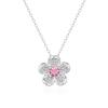 Colar de flor de cerejeira Hengdizhan prata esterlina 999 feminino fresco doce para menina versátil pingente de flor de zircônia rosa temperamento