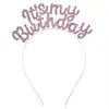 Transfronterizo Es Mi Fiesta de Cumpleaños Diadema de Cumpleaños Diadema con Letras de Metal Decoración de Pastel Festiva Tocado
