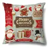Juego de Fundas de Almohada Transfronterizas para Navidad Europea y Americana, Funda para Cojín de Sofá de Sala de Estar, Funda para Almohada de Cintura con Reno Papá Noel Árbol, Suministro de Fábrica