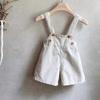Pantalón corto tipo overol estilo coreano para niños y niñas, primavera y verano, mameluco de pana para bebé, traje de gateo elegante y ajustable para bebés pequeños