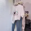 Camiseta Manga Curta Gola Redonda Estampa de Cachorro Desenho Animado para Mulheres Verão 2026 Nova Casual Modeladora