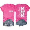 Mãe de Baseball Amazon Ebay Site Independente Camiseta Feminina Fashion e Única com Decote V Manga Curta Camiseta Base Comércio Exterior