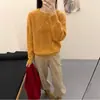 Capa base gruesa de Otoño e Invierno Suéter de punto cepillado 100% lana color rojo para mujer Invierno Tacto de alta gama Se puede usar por fuera Ropa de punto holgada