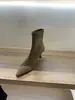 Botines de tacón alto, punta fina, gamuza, color caqui, corte ajustado, zapatos de mujer, nueva colección de otoño 2026, botines cortos estilo coreano