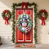 Cubierta de puerta del Grinch Navideño transfronteriza, decoración de puerta principal, colgante de puerta exterior para fiesta navideña, bandera feliz de monstruo navideño