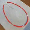 Fiebre de blogger coreana con una pequeña cadena de estilo bohemio apilada, collar hecho a mano con cuentas, cadena para la clavícula, no se decolora