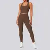 Nuevo conjunto de sujetador deportivo racerback transfronterizo con sensación de piel, conjunto ajustado de cintura alta para levantar glúteos para correr y fitness para mujer