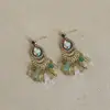 Brincos Novos de Cristal com Borla na Cor Dopamina Estilo Retrô Boêmio Moda de Luxo Leve Brincos Geométricos de Gota d'Água