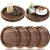 Base de Aromaterapia Redonda Transfronteriza Vela de Ambiente Bandeja de Exhibición de Madera Jarrón Estilo Nórdico Bandeja de Madera Maciza